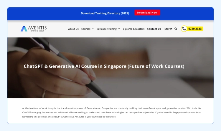 Aventis Learning Group AI Certification - Vertical Institute