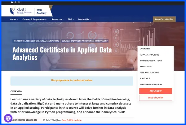 Data Analytics Program at SMU