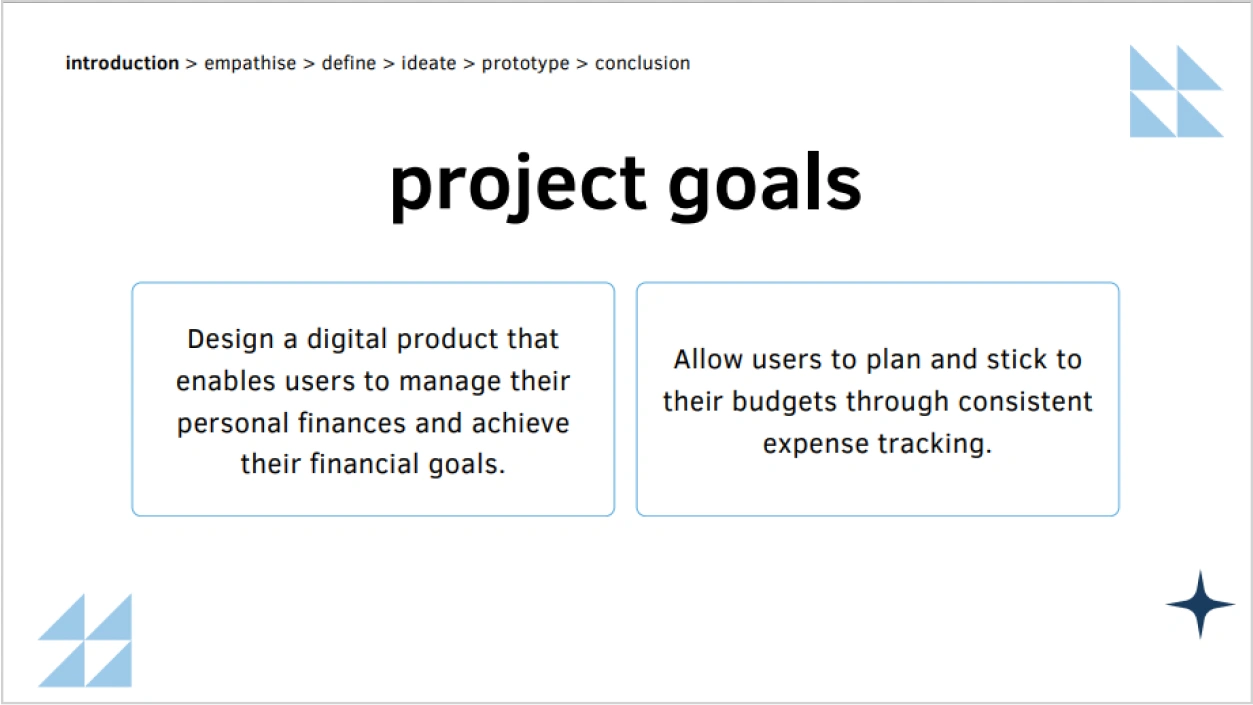 Budgeteer Project Goals Cherie Kok Vertical Institute