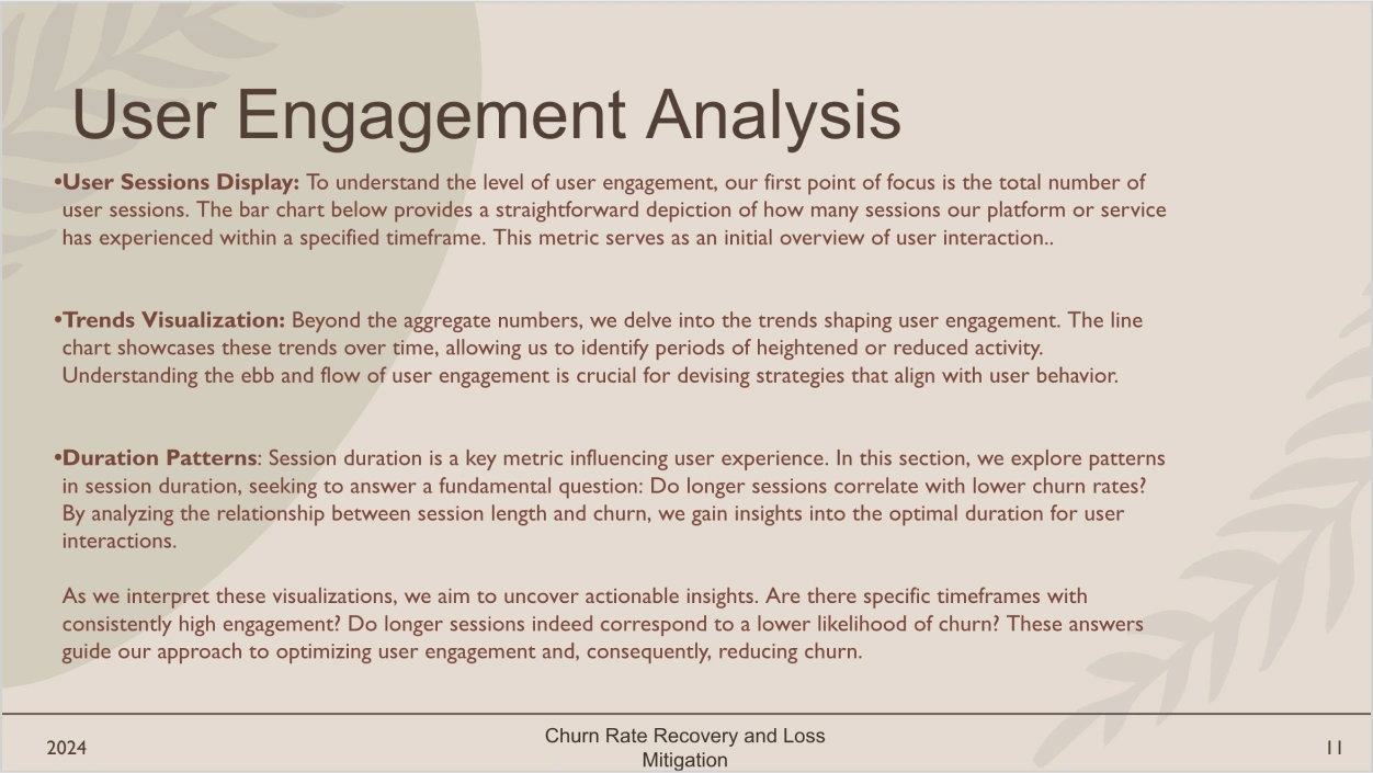 Churn Rate Recovery and Loss Mitigation User Engagement Analysis Vertical Institute
