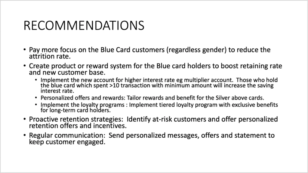 Credit Card Customer Churning Analysis Recommendation Vertical Institute