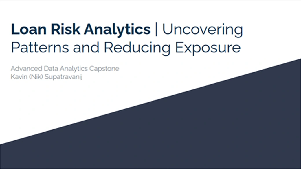 Loan Risk Analytics Nik Vertical Institute
