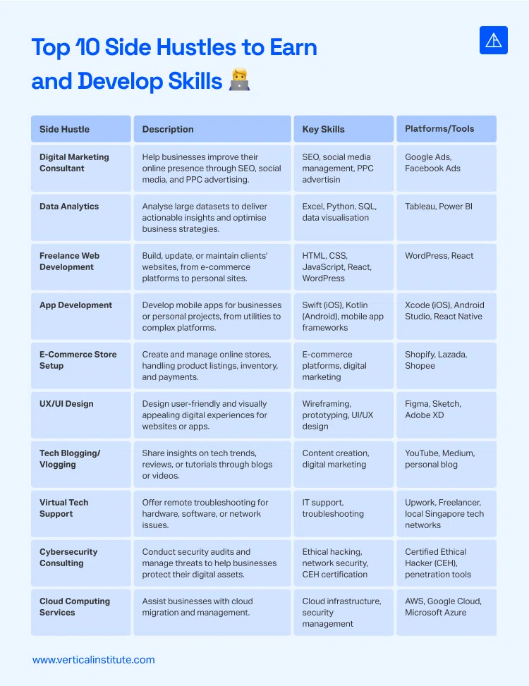 Top 10 Side Hustles to Earn and Develop Skills Vertical Institute